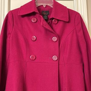 Via purple wool blend double breasted coat- Like New Size 6